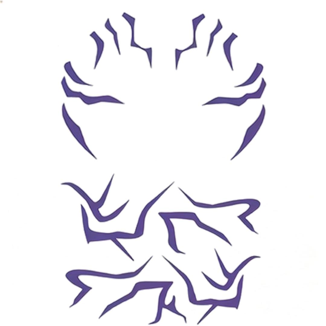 2 x 3 Sheets Purple Temporary Tattoos, Waterproof Cosplay Tattoos Stickers Cosplay Costume Accessories for Halloween Cosplay Party