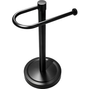 Heavy Duty Towel Holder Stand, Stainless Steel Hand Towel Holder Rack for Bathroom Countertop, Weighted Base C-Shape Free Standing Towel Bar for Bathroom Kitchen Countertop, Matte Black