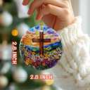 2 x Cross Ornament: Christmas Ornaments, Religious Christmas Decorations for Tree, Catholic Ornament & Christian Holiday Decor | Religious Cross Gifts, Christian Gifts - Design A