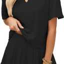 Opemiby Womens Summer 2 Piece Outfits Casual Short Sleeve T Shirt and High Waist Skort Skirt Matching Lounge Set (Black, L)