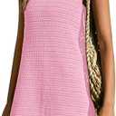 PRETTYGARDEN Women's Crochet Coverups 2025 Summer Resort Swimwear Bathing Suit Knit Cover Up Dress Beach Vacation Clothes, XXL