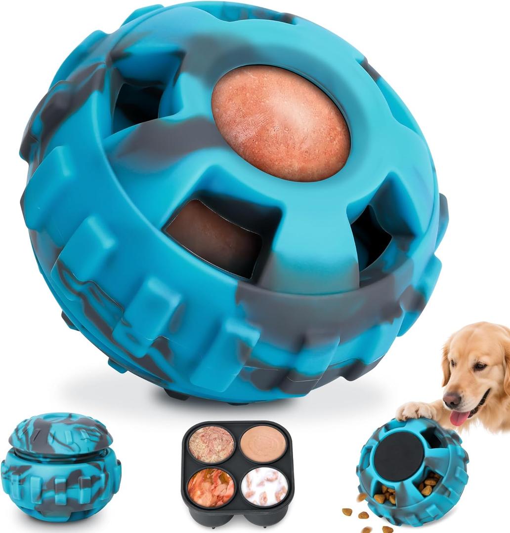 Dog Enrichment Toys to Keep Them Busy-Interactive Dog Toys for Small Dogs-Freeze Treat Dispensing, Dog Toys to Reduce Boredom & Anxiety Relief, Puppy Gift,Natural Rubber &Dishwasher Safe,Blue,S