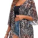 RELLECIGA Beach Cover Up for Women Swimsuit Kimono Cardigans Loose Casual Bathing Suit Coverups (Large, Leopard)