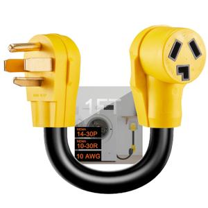 4 Prong to 3 Prong Dryer Adapter, NEMA 14-30P Male to 10-30R Female, 4 Prong New Dryer Plug to 3 Prong Old Dryer Connector, 30A 250V, STW 10 AWG, ETL Listed