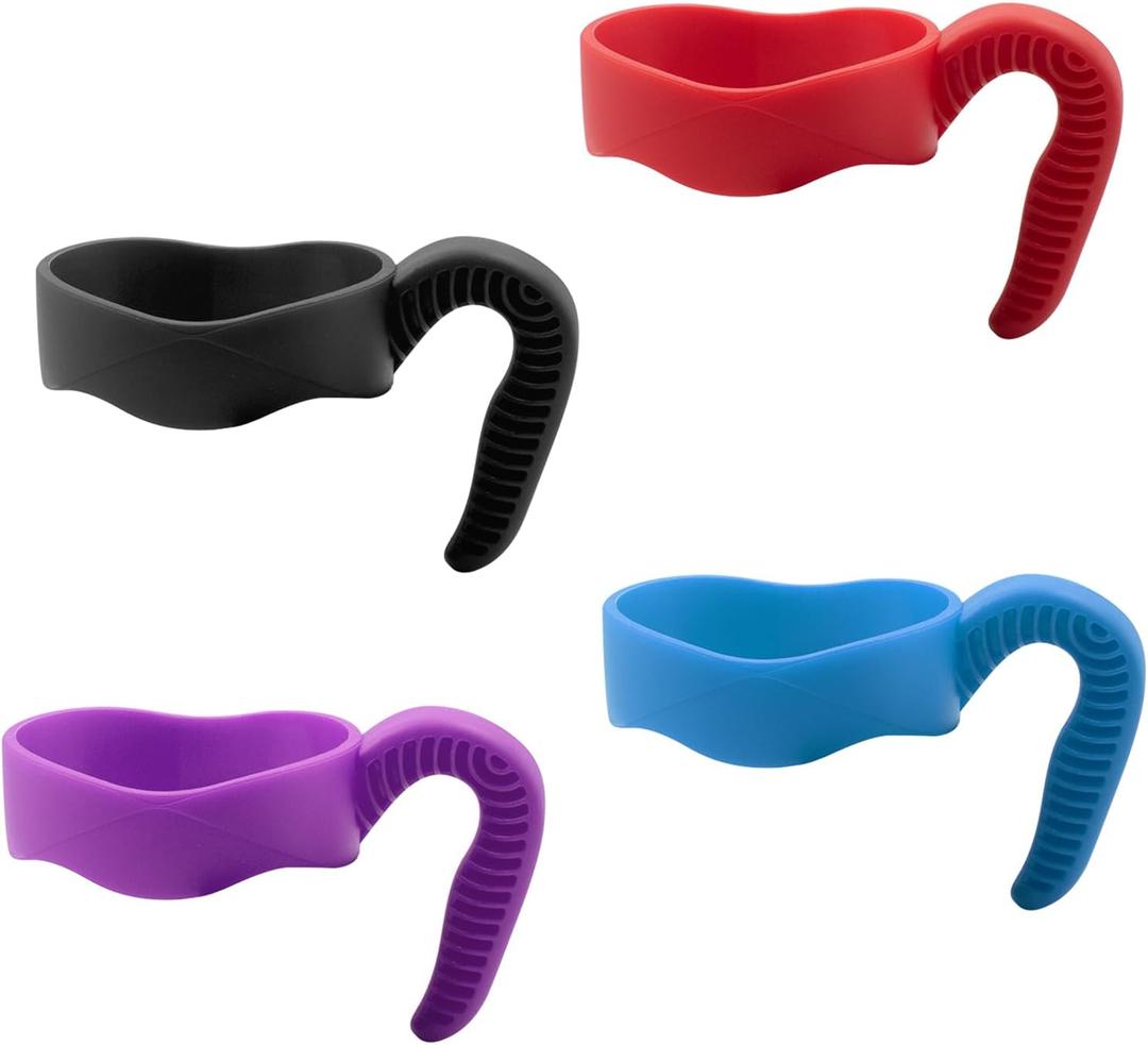 4 PCS 20 Oz Tumbler Handle for Yeti, 4 Colors (Black, Red, Purple, Blue) Anti-Slip Travel Tumbler Cup Holder Replacement Secure Grip (Not Included Cup)