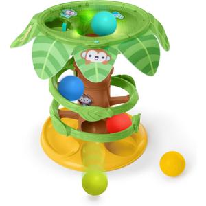 Bright Starts Tropical Twirl Ball Play Toy with Lights & Music, 5 Balls Included, Unisex, 6 Months+