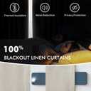 MIULEE Linen Pinch Pleated 100% Blackout Curtains for Bedroom 90 Inch Long 2 Panels Set- Back Tab Track Beige Thermal Insulated Cream Black Out Triple Pleat Room Darkening Drapes with Hooks, Greige