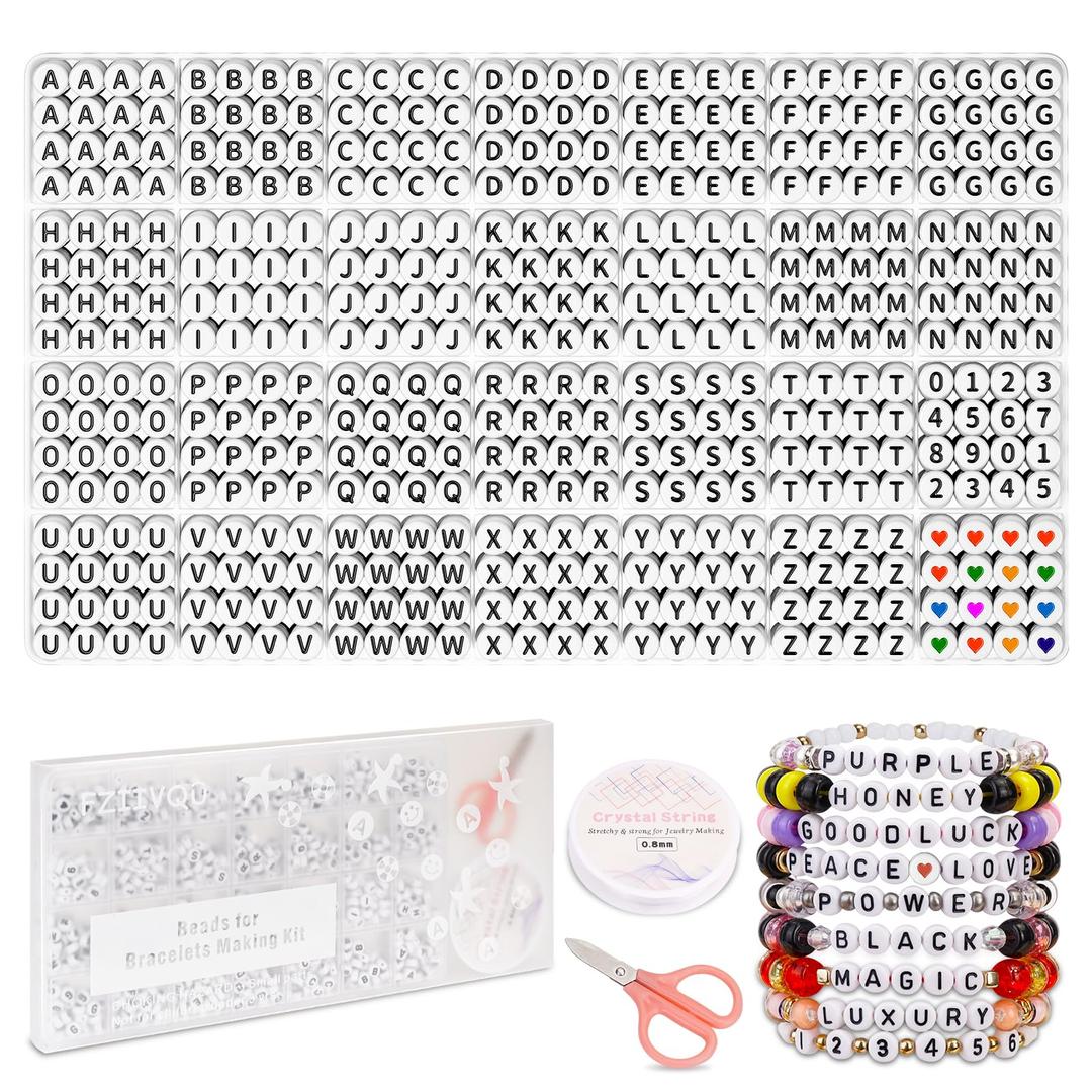 DIY Jewelry Kit Acrylic Loose Beads Alphabet Beads Letter Beads Decorative Beads Multi-use Beads Bracelet Making Beads