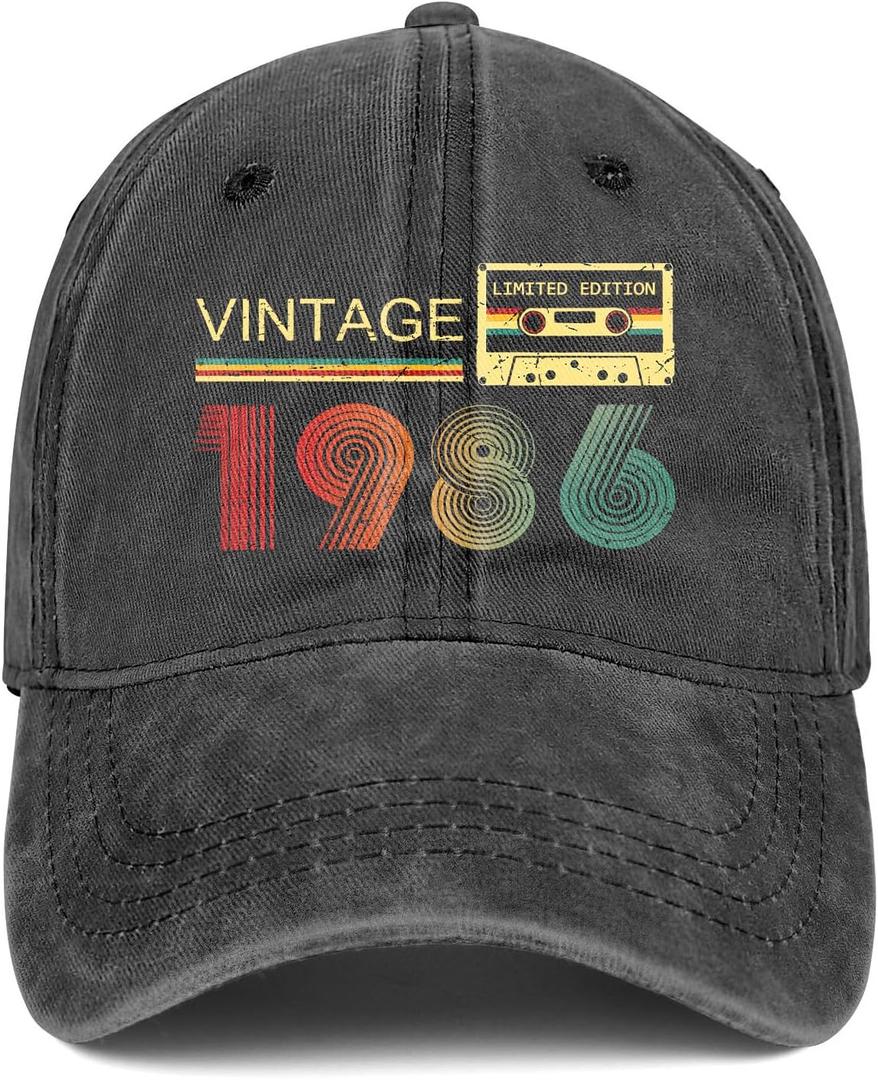 40th Birthday Gifts Women Men 1986 Hats Vintage 1986 Baseball Cap 40th Birthday Gifts for 40 Year Old Fathers Mothers Day