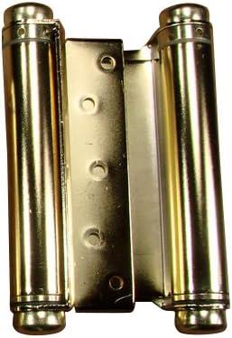 Hinge Outlet Adjustable Double Action Spring Hinge, Saloon, Swinging or Cafe Door Hinges - Highly Rust-Resistant, Self-Closing, Dual-Swing (6 Inch, Brass)