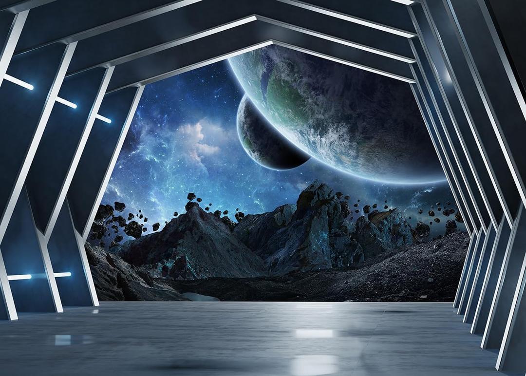 8x6ft Space Backdrop Outer Space Photography Background Science Fiction Birthday Banner Backdrops cp-503