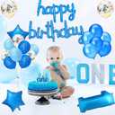 Happy Birthday Balloons 16 Inch Mylar Foil Letters Banner, Blue | Kids Adults Theme Party, Party Decorations Supplies