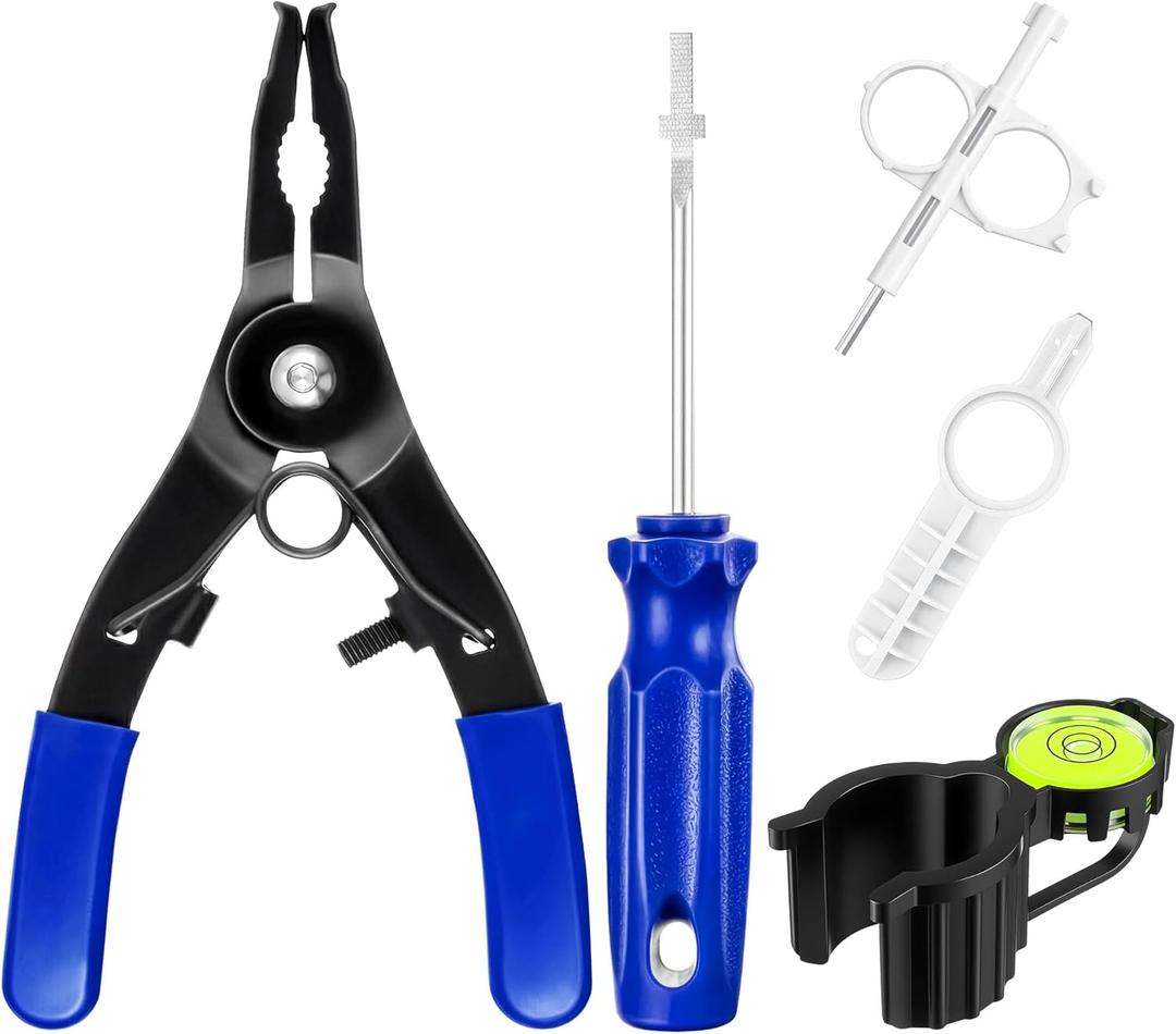 5Pack Sprinkler Head Rotor Tool Kit Compatible with Rain Bird Hunter Sprinkler Head, Hold Up Tool with Bubble Level, Rotor Adjustment Wrench, Nozzle Insertion Collar for Lawn Irrigation System