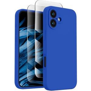 FireNova Designed for iPhone 16 Case, Silicone Upgraded [Camera Protection] Phone Case, Soft Anti-Scratch Microfiber Lining Inside, 6.1 inch, Klein Blue