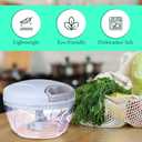 Manual Vegetable Chopper & Food Processor  Compact Hand-Powered Blender for Onions, Garlic, Fruits & More, Detachable Kitchen Gadget for Quick & Easy Prep - (Blue) (500ml)