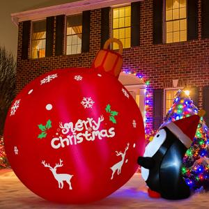 Onory 4FT Christmas Inflatables Outdoor Decorations Inflatable Penguins Push Christmas Bell with Build-in LEDs Blow up Holiday Decorations for Yard Garden Outdoor Indoor Decor