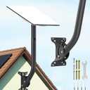 Starlink Gen 2 Mount Adjustable Starlink V2 Mounting Kit Long Wall Mount J Pole Roof Mount (1.4" Dia x 17" L Short Pipe) for Internet Satellite TV Antenna Weather Station