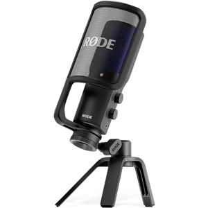 RDE NT-USB+ Professional-Grade USB Condenser Microphone For Recording Studio Quality Audio Directly To A Computer Or Mobile Device, Black