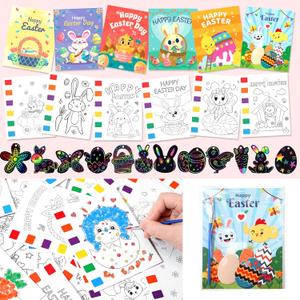 Easter Reusable Water Coloring Book for Toddlers, 24 Pack Water Doodle Books Party Favors for Kids, Mess Free Water Painting Magic Paint Book, Easter Basket Stuffers, Educational Learning Gifts Toys