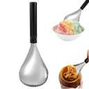 Ouliget Serrated Ice Crusher Spoon,Multipurpose Metal Ice Scoop Ice Cream Scoop for Smoothies Shaved Ice Frozen Cocktails,Fruit Corer Scraper Pumpkin Scooper Tool