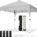 Yaheetech 10'x10' Pop Up Canopy Tent with Vent, Easy Set Up Tent, Instant Sun Shelter Canopy with Wheeled Bag, 4 Sandbags, 12 Stakes & 4 Ropes, for Parties, Beach, Outdoor, Light Gray