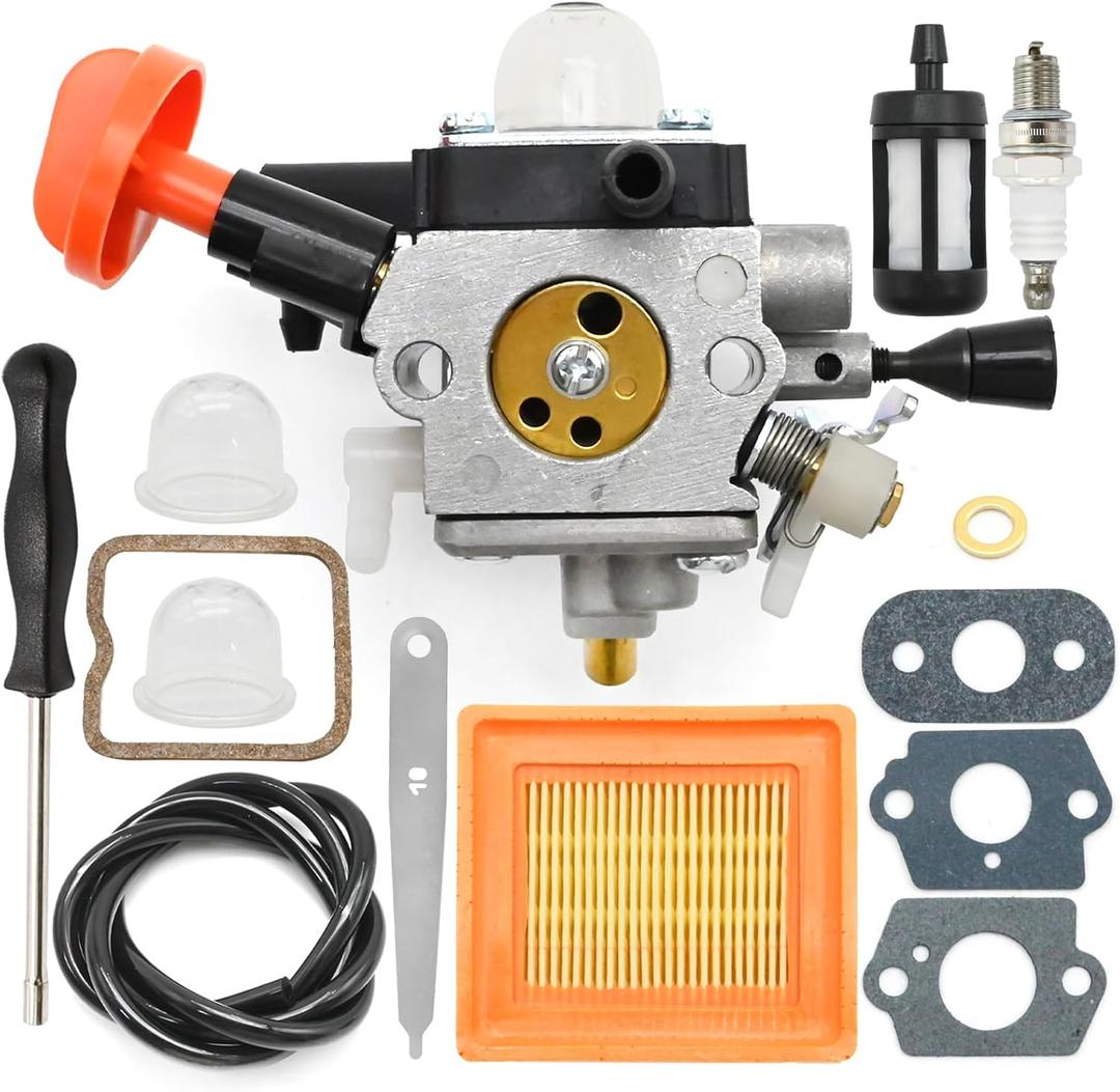 4180-120-0617 Carburetor Kits with 2 Primer Bulbs, Replacement for Stihl FS131 HT131 FS131R FS311 HT133 KM131 Lawnmower
