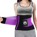 Moolida Waist Trainer Belt for Women or Men Waist Trimmer Workout Fitness Back Support Belts (Small, Purple)