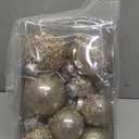 Civaner 24 Pcs Glitter Christmas Ball Ornaments Set 3.2'' 2.4'' 1.6'' Christmas Tree Ornaments Hanging Sequin Shatterproof Balls for Xmas Tree Wreath Garland Xmas Home Decor(Champagne Gold)