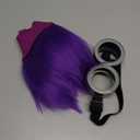 QACCF Straigth Purple Men Women Purple Goggle Halloween Costume Cosplay Headband Hair Wig (Two Eyes)