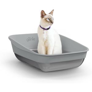 Litter Genie Platinum Stainless Steel Litter Box | Durable, Modern Design, 360 Visibility, Anti-Slip Pads