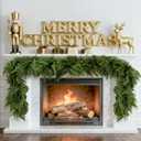 12FT (2 * 6FT) Artificial Christmas Garland, Real Touch Norfolk Pine Greenery Garland, Ultra Full & Lush Unlit Garland for Door, Mantle, Fireplace, Stair, Indoor Outdoor Xmas Decorations