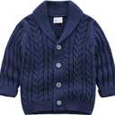 Feidoog Infant Baby Boys Cardigan Crochet Sweater V-NeckToddler Knit Button up Knitted Pattern Pullover Sweatshirt (3-6 Months)