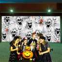 Halloween Garage Door Cover Decorations, Creepy Skeleton Haunted House Party Supplies Large Hanging Backdrop Favors Garage Window Wall 13x6ft