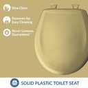 Bemis Classic Colors Slow Close Toilet Seat, Easy Clean Hinges and Durable Plastic Seat, Made in USA, Round, Harvest Gold