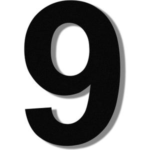 Cobata Modern House Numbers-10 Inch High Stainless Steel Home Address Numbers/Floating Appearance/Easy to Install/Black/Number 9