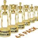 ORIENTAL CHERRY Halloween Party Supplies - Golden Best Costume Skeleton Trophies for Kids Adults Halloween Party Games Decorations Favors Costume Contest Awards Prizes - 4 Pack