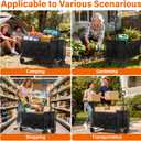 Wagons Carts Foldable Heavy Duty Collapsible Wagon for Groceries, Apartment Moving & Storage Wagon cart with Wheels Foldable, Portable Folding Wagon for Yard Work, Travel, Shopping, Picnic & Beach