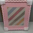 11x14 Picture Frame with Mat for 8x10, Wavy Edge Wooden Real Glass Photo Frame for Tabletop and Wall Hanging, Pink, 1 Pack