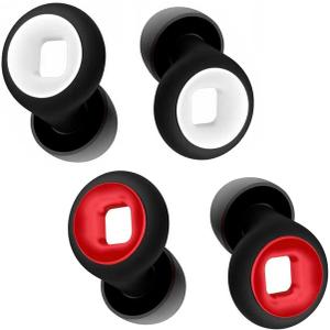 Motorcycle Ear Plugs Wind Noise Cancelling, 45db Reusable Soft Silicone Earplugs for Noise Reduction for Moto Riding,Sleeping,Motorbike,Concerts,Work,Study,Snoring,Trave (2 Pairs Black & Red, Medium) (1 pair (Pack of 1))