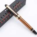 czxwyst 699 Negative Pressure Vaccum Filling Fountain Pen Original Box (Brown with Translucent Grip, Fine Nib 0.5mm)
