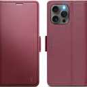 for iPhone 14 Pro Case Wallet with RFID Blocking Card Holder, PU Leather Kickstand Protective Flip Phone Cover Fit for iPhone 14 Pro 6.1", Wine Red