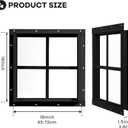 Shed Windows 2 Pack, Chicken Coop Windows 18" x 18" with Tempered Glass, Square Gable Flush Mounted Small Window for Shed, Playhouse, Household, Garage (Black)