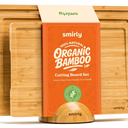 SMIRLY Wooden Cutting Boards For Kitchen Meal Prep & Serving - Bamboo Cutting Board Set with Holder, Charcuterie & Chopping Board, Wood Cutting Board Set, Kitchen Gadgets (3 Pack With Holder, Natural Bamboo)