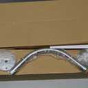 Crkmire U Shaped Corner Shower Curtain Rod, [Both Sides: 23.6"52", Middle: 31"46.7"] Adjustable U Shape Outdoor Curtain Rod for Bathroom with 12 Ring Hooks & Ceiling Support  Brushed Nickel