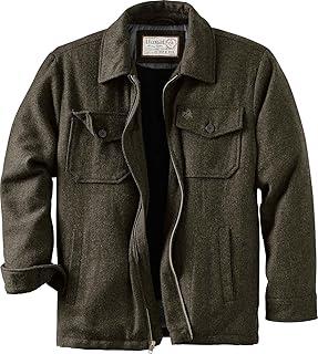 Legendary Whitetails Men's Wool Blend Jacket Quilted Satin Insulated Sleeves Sherpa Lined, Small