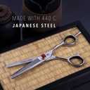 Tokko Katana Classic 6.5" Texturizing Shears Professional Razor Edge 440C Japanese Stainless Steel Hair Thinning Scissors 6.5" Barber Shears With Adjustment Screw and Leather Case