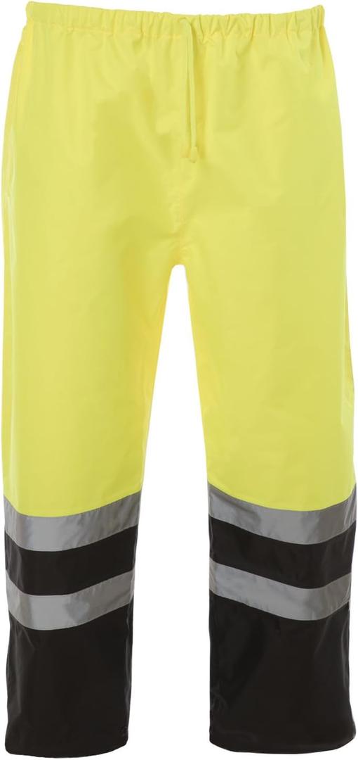 JORESTECH High Visibility Waterproof Safety Overall Pants: Reflective Stripes, ANSI Compliance, and Adjustable Bottoms (Yellow, S)