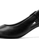 Pointed Toe Slingback Kitten Heels for Women, Leather Stiletto Heel Pumps with Elastic Strap Elegant Bridal Heel Dating Party Work Office Backless Pumps Shoes (M)