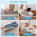 MEGCXIT Leg Pillow Elevation Blood Circulation, Leg Wedge for Elevation for Swelling, Leg Elevating Pillow for After Surgery, Memory Foam Foot Knee Pillow for Back Sleeping 23.616.88 Inch White/Grey