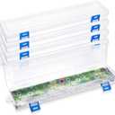 Tioncy 4 Pcs Fabric Strip Case Jelly Cotton Fabric Patchwork Roll Storage Case Bulletin Board Border Bolt Storage Sewing Cloth Box for 2.5 in Cloth Strips Art Craft Organizer(Blue,13 x 3 x 1.4 in)